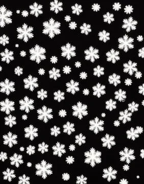 Snowflakes on a black background. Illustrazione stock