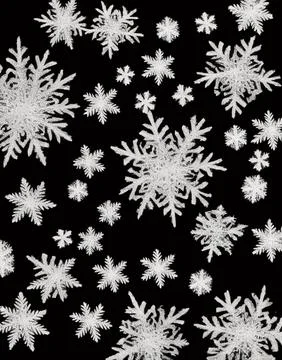Snowflakes on a black background. Stock Illustration