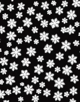 Snowflakes on a black background. Stock Illustration