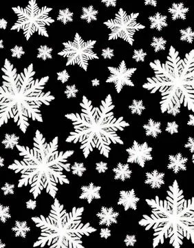 Snowflakes on a black background. Stock Illustration