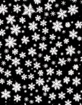 Snowflakes on a black background. Stock Illustration