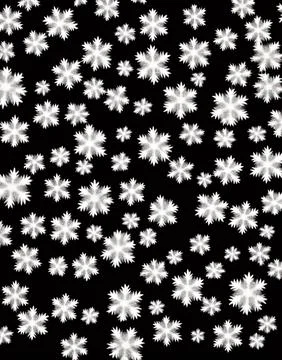 Snowflakes on a black background. Stock Illustration