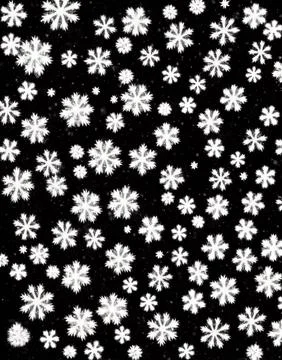 Snowflakes on a black background. Stock Illustration