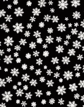 Snowflakes on a black background. Stock Illustration