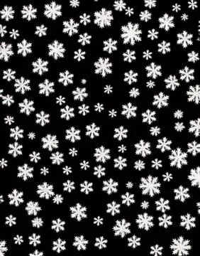 Snowflakes on a black background. Stock Illustration