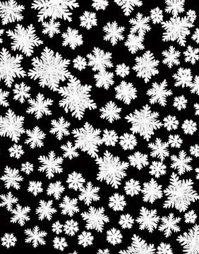 Snowflakes on a black background. Stock Illustration