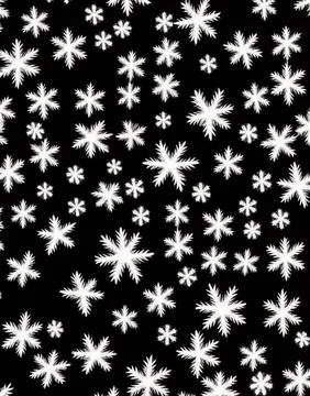 Snowflakes on a black background. Stock Illustration