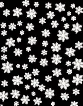 Snowflakes on a black background. Stock Illustration