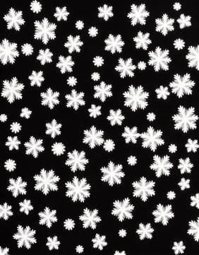 Snowflakes on a black background. Illustrazione stock