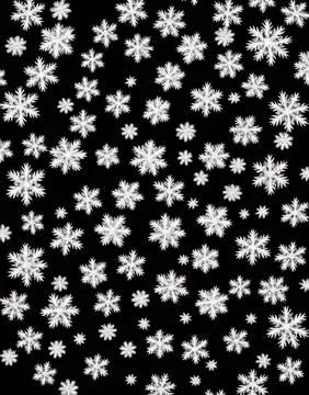 Snowflakes on a black background. Stock Illustration