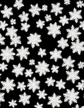 Snowflakes on a black background. Illustrazione stock