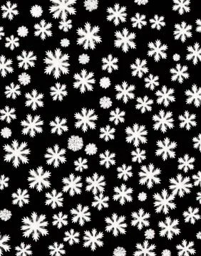 Snowflakes on a black background. Stock Illustration