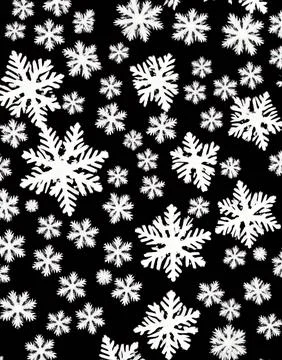 Snowflakes on a black background. Stock Illustration
