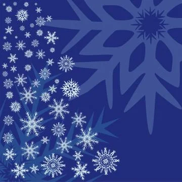 Snowflakes on a blue background. Stock Illustration