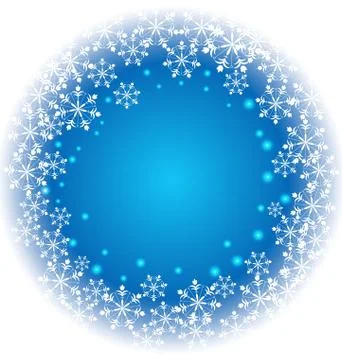 Snowflakes on blue background Illustrazione stock