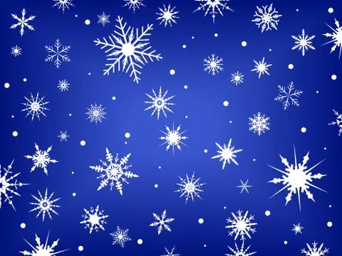 Snowflakes on a blue background Stock Illustration