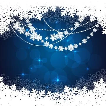 Snowflakes blue background Stock Illustration