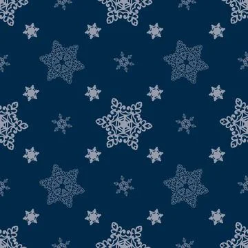 Snowflakes on a blue background, patern Stock Illustration