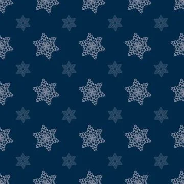 Snowflakes on a blue background, patern Stock Illustration