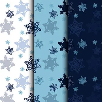 Snowflakes on a blue background, patern Stock Illustration
