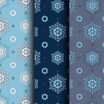 Snowflakes on a blue background, patern Stock Illustration