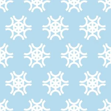 Snowflakes on blue background seamless pattern. Winter Vector ornament snowfa Illustrazione stock