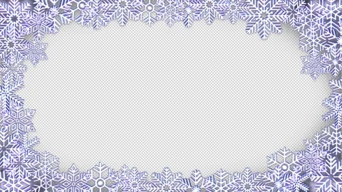 Snowflakes Border in seamless loop with transparent background Stock Footage 294260078