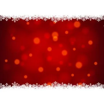 Snowflakes border with shiny red background Stock Illustration