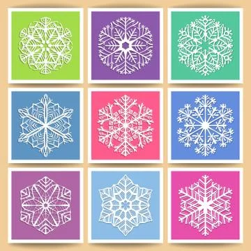 Snowflakes cards Stock Illustration
