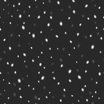 Snowflakes chaotic seamless pattern white random dots on black background. Gr Illustrazione stock