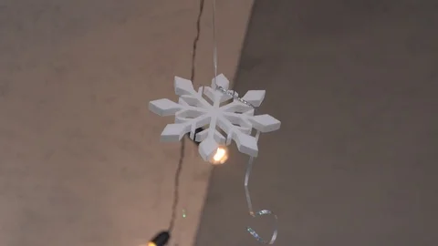 Snowflakes Christmas Decor Stock Footage 125380708