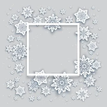 Snowflakes Christmas frame Stock Illustration