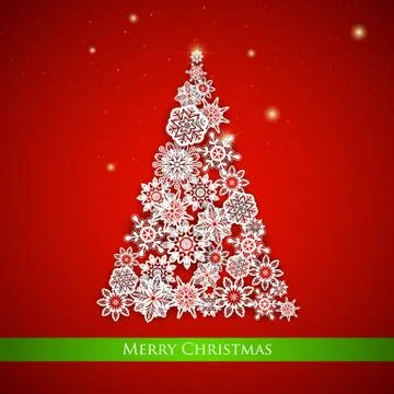Snowflakes Christmas tree Stock Illustration