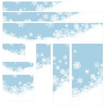 Snowflakes Christmas Web Banners Stock Illustration