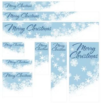 Snowflakes Christmas Web Banners Stock Illustration