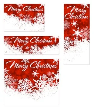 Snowflakes Christmas Web Banners Stock Illustration