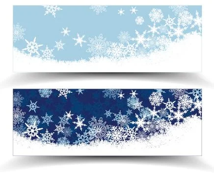 Snowflakes Christmas Web Banners Stock Illustration