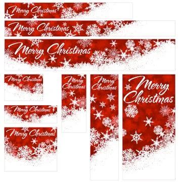 Snowflakes Christmas Web Banners Stock Illustration