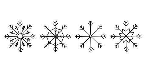 Snowflakes christmas winter cold pattern doodle li Illustrazione stock