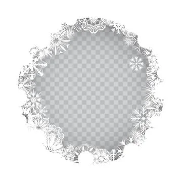 Snowflakes circle frame on a transparent background for your Christmas design Stock Illustration