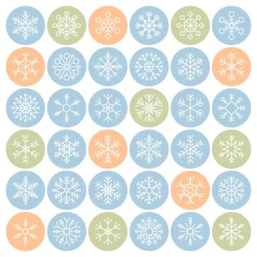 Snowflakes in circle vector icon pixel perfect Stock Illustration
