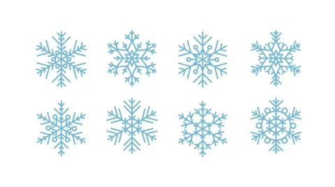 Snowflakes collection. Vector illustration in flat style Иллюстрация