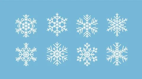 Snowflakes collection. Vector illustration in flat style Stock Illustration