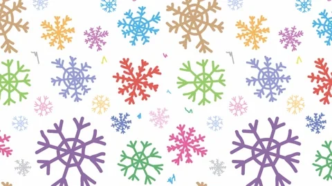 Snowflakes colorful fall down Stock Footage 99866984