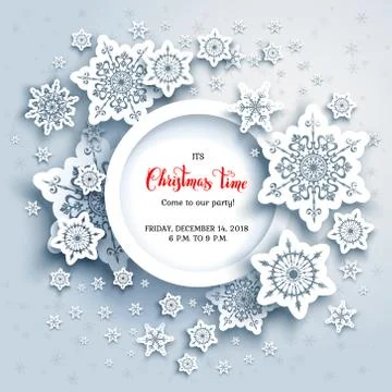 Snowflakes cut card Stock Illustration