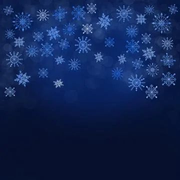 Snowflakes on a dark blue background Illustrazione stock