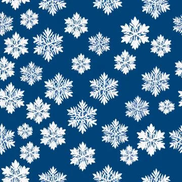 Snowflakes on the dark-blue background Stock Illustration