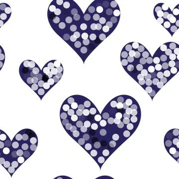 Snowflakes on dark hearts Stock Illustration