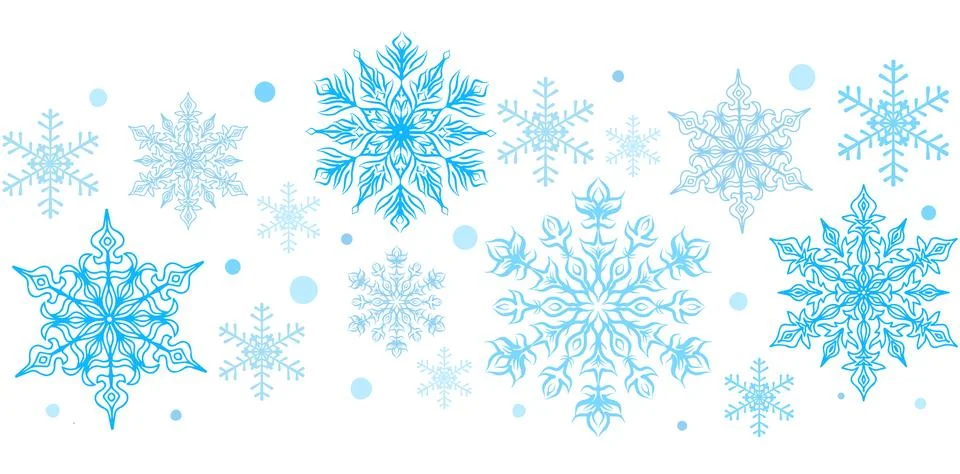 Snowflakes decorative element Illustrazione stock