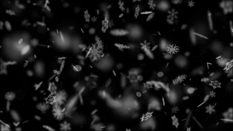 Snowflakes of Different Form Slowly Fall Down Stock-Footage 83816688